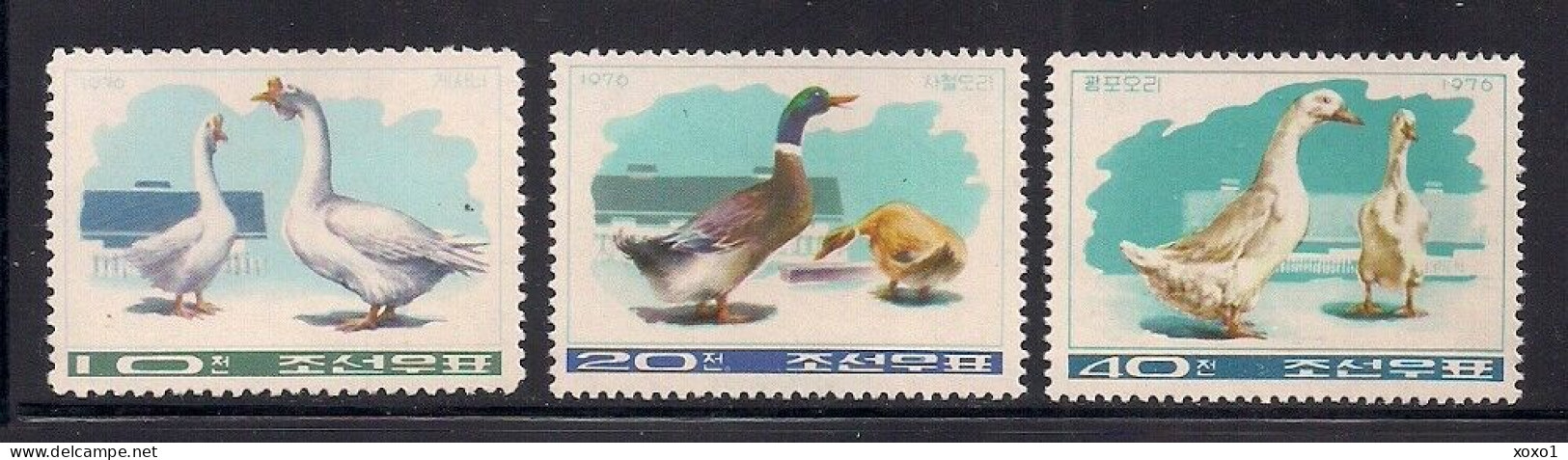 Korea, North 1976 MiNr. 1467 - 1469 Korea-Nord  Vögel Birds Farm  3v  MNH ** 7.00 € - Gansos