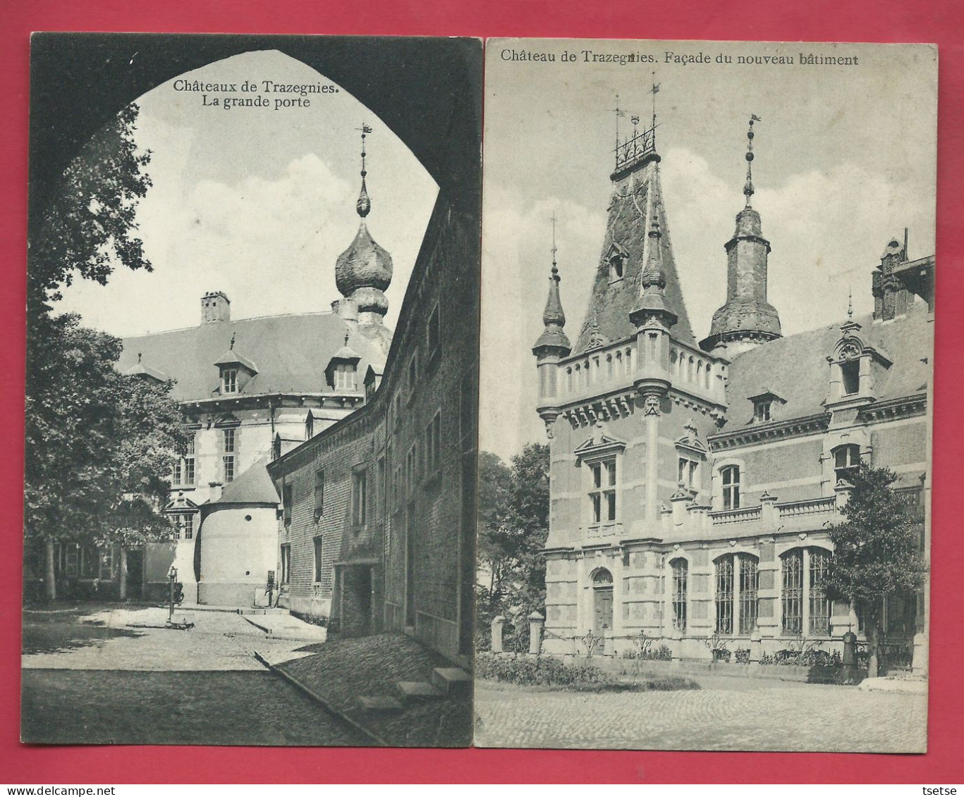 Trazegnies  - Le Château- Façade Du Nouveau Bâtiment Et La Grande Porte  ( Voir Verso ) - Courcelles