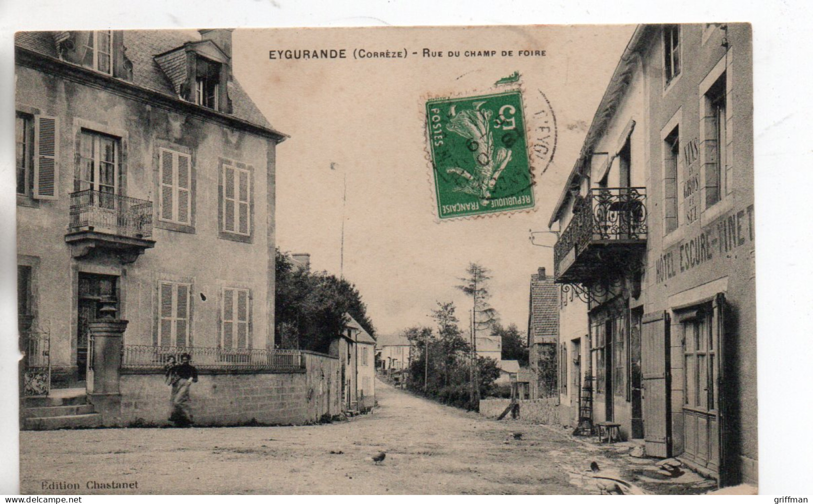 EYGURANDE RUE DU CHAMP DE FOIRE 1911 TBE - Eygurande