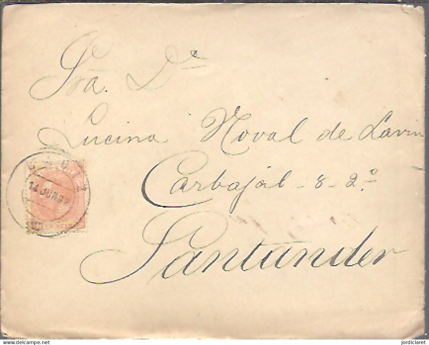 CARTA 1892  CADIZ A SANTANDER - Covers & Documents