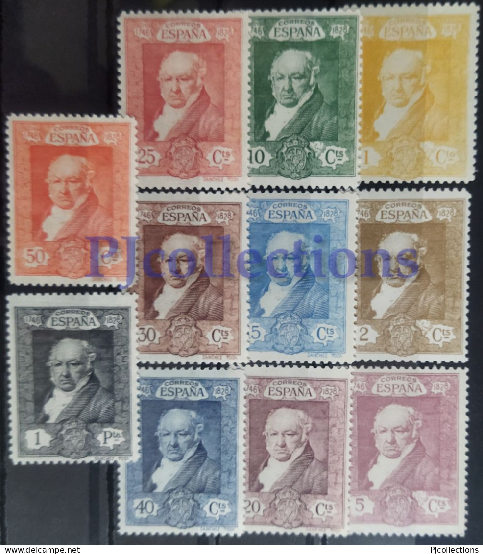 N867 - SPAGNA - SPAIN 1930 FRANCISCO GOYA (1746 - 1828) SET 11 STAMPS MH - Nuevos