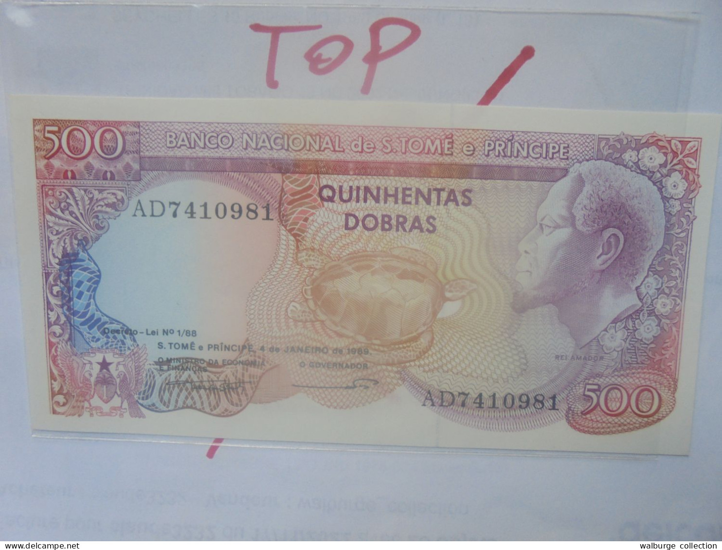 SAO TOME-PRINCIPE 500 DOBRAS 1989 Neuf/UNC (B.29) - San Tomé Y Príncipe