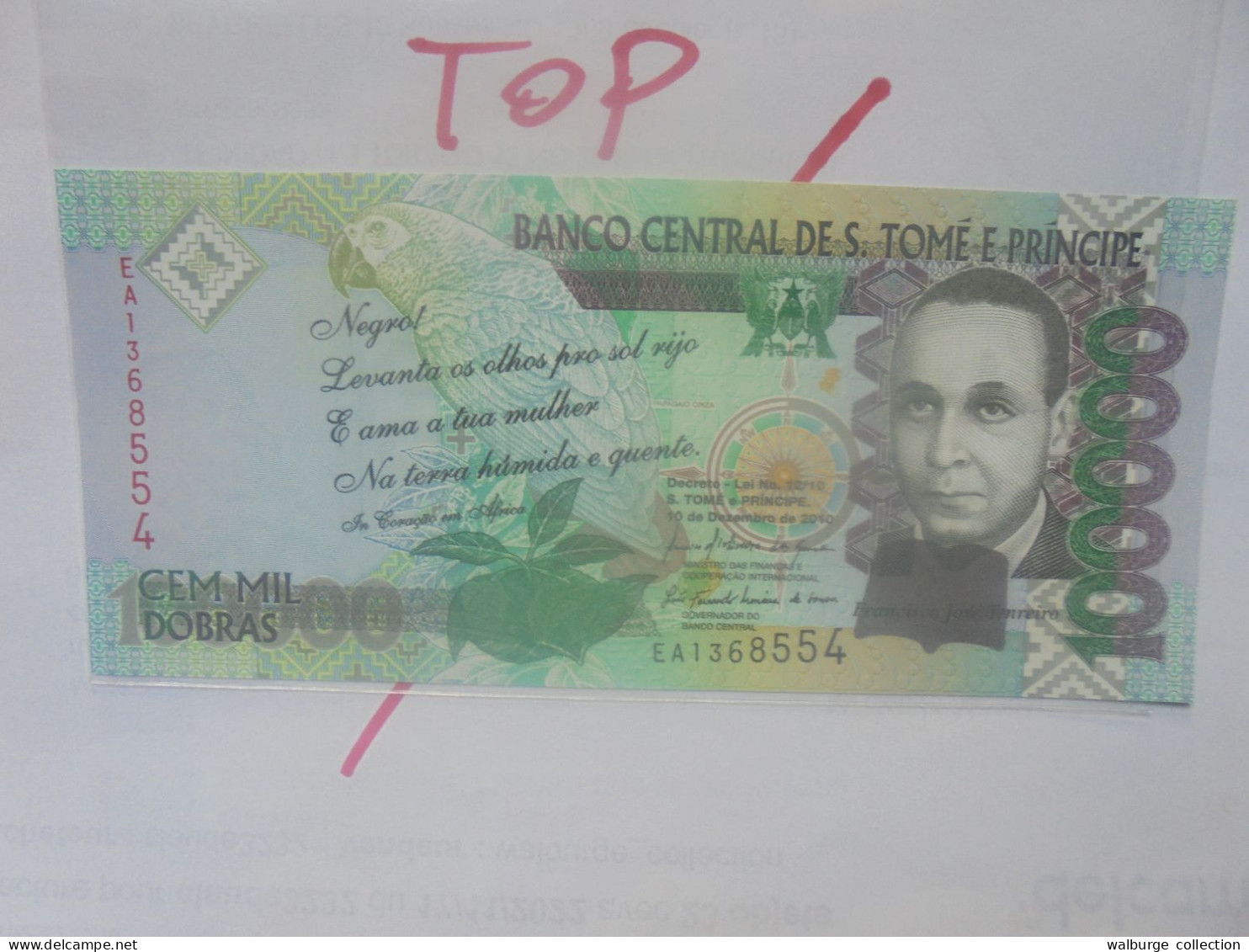 SAO TOME-PRINCIPE 100.000 DOBRAS 2010 Neuf/UNC (B.29) - Sao Tome And Principe