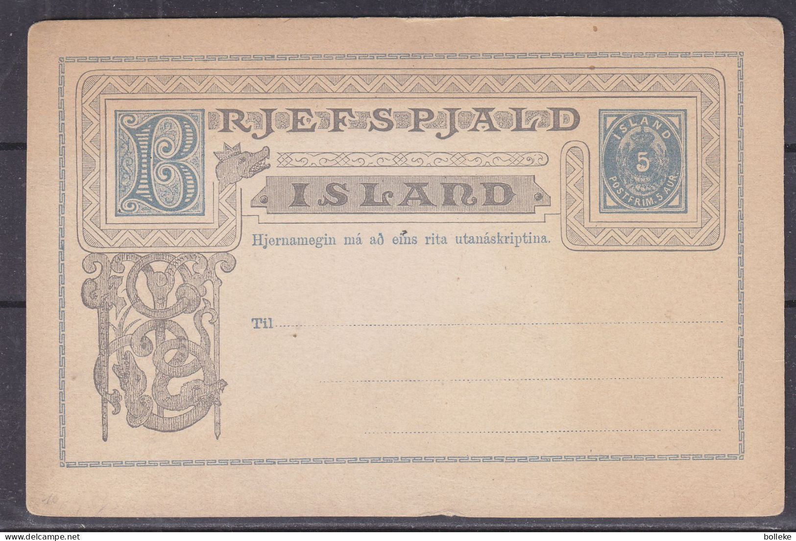 Islande - Carte Postale De 1879 - Entier Postal - - Covers & Documents