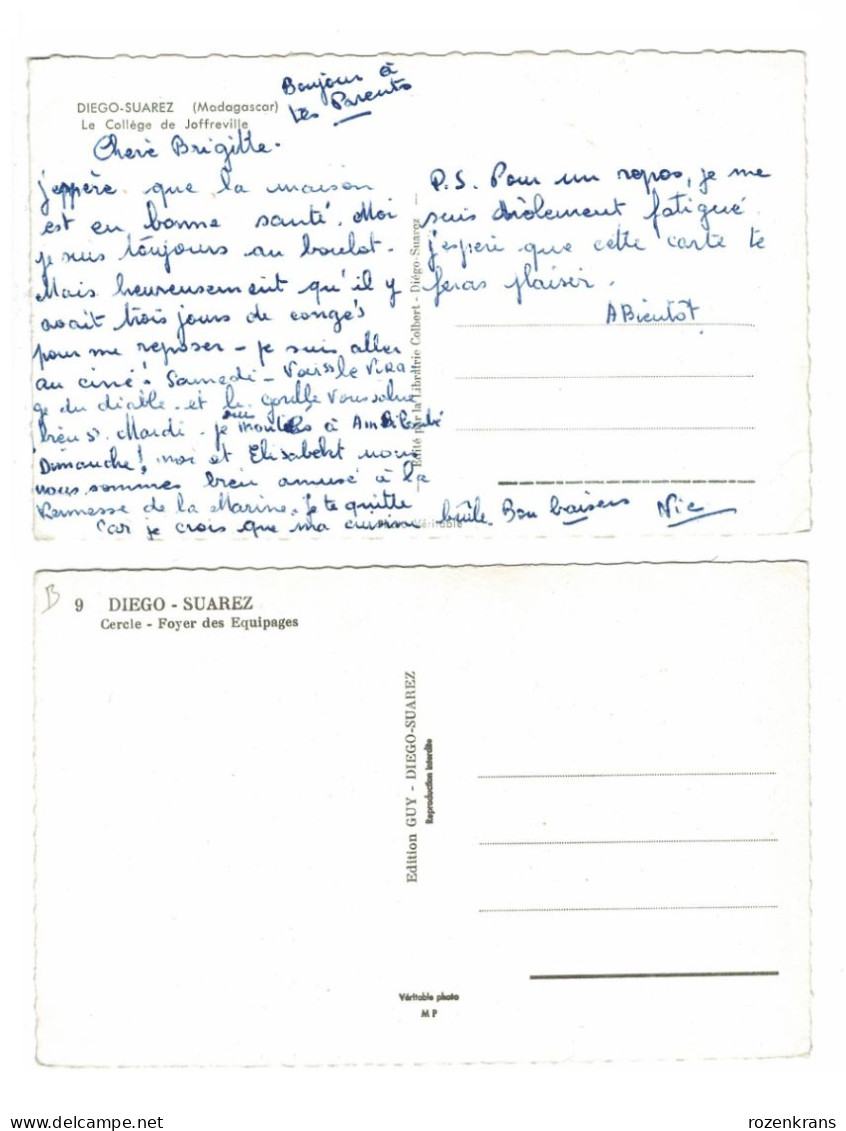 Lot 2 X CPA Diego Suarez Le College De Joffreville  Cercle Foyer Des Equipages Madagascar Afrique  Afrique Africa - Madagaskar