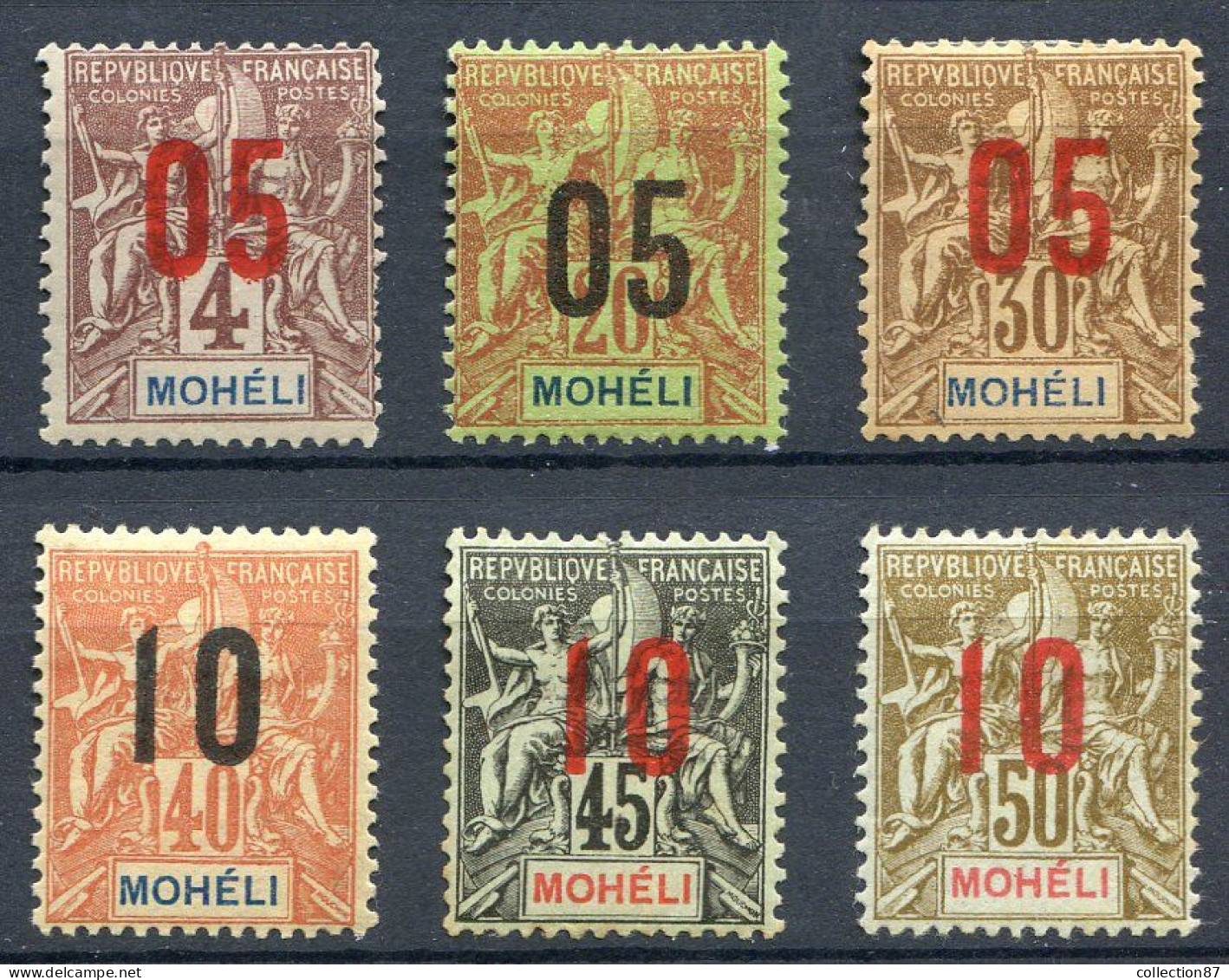 Réf 57 CL2 < MOHELI < N° 17 à 22 * Neuf Ch. * MH -- 6 Valeurs Série Complète - Nuovi