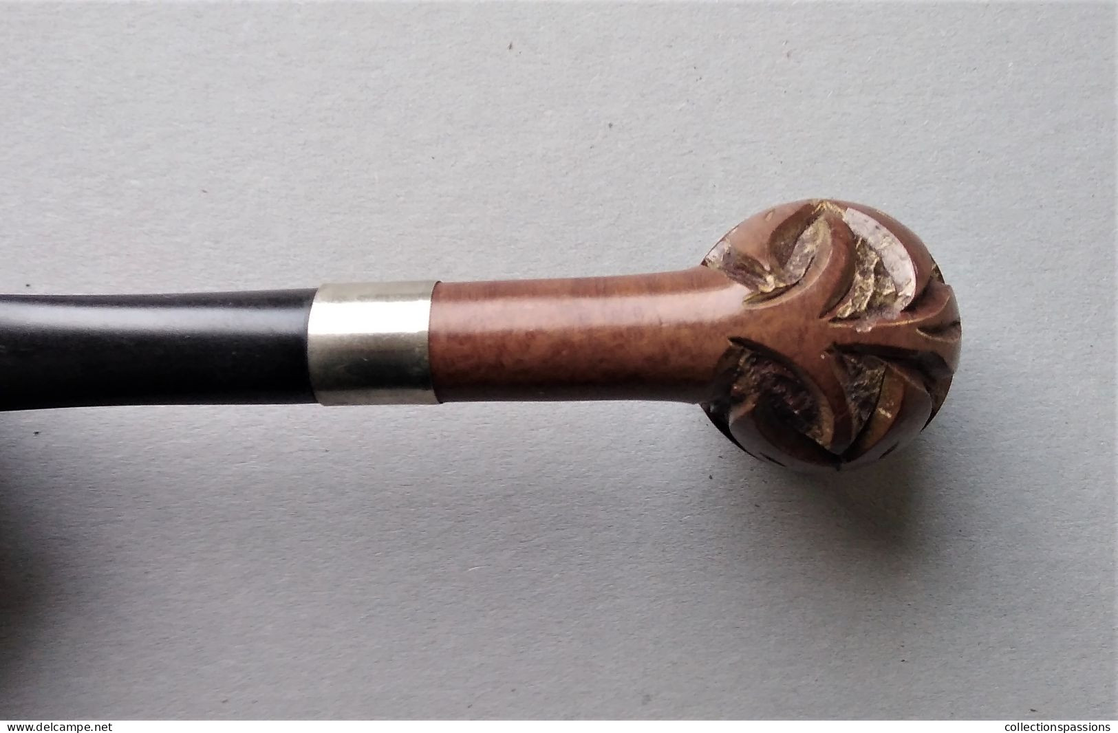 - Ancienne Pipe - Camelia - Fleurs Sculptées - - Pipas En Madera De Brezo ( Bruyere)