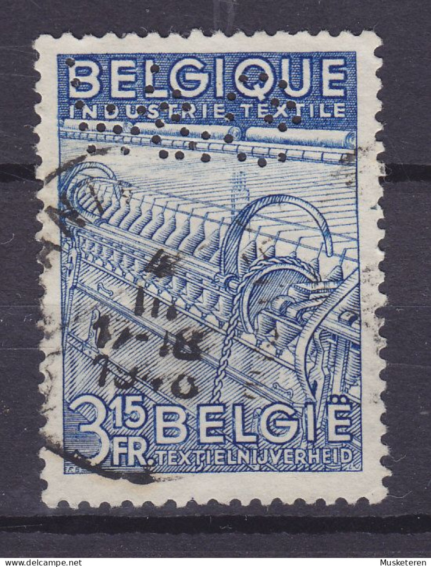 Belgium Perfin Perforé Lochung 'W&Co' 1948, Mi. 812 Industrie Textile (2 Scans) - 1934-51