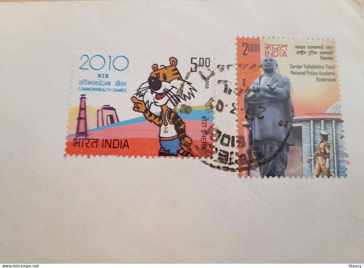 INDIA 2009 RETURN TO SENDER LABEL, AIR MAIL COVER TO SWITZERLAND, 2 STAMPS - COMMONWEALTH GAMES + PATEL, GUWAHATI - Luftpost