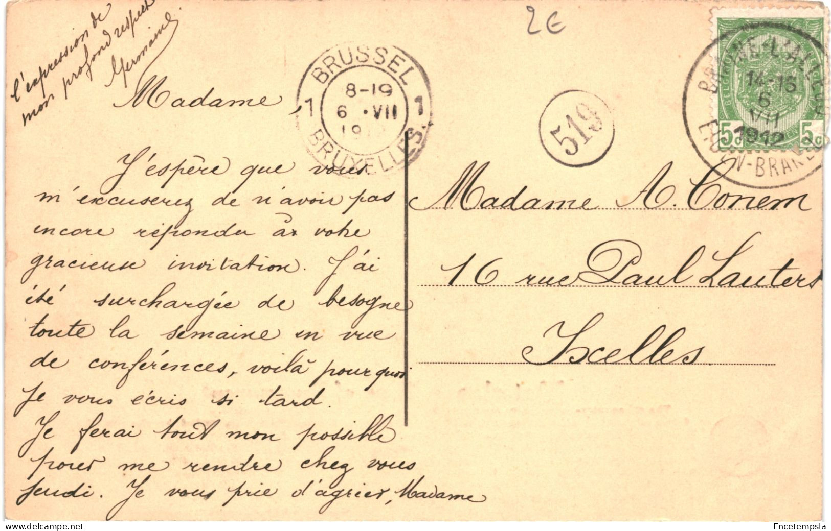 CPA Carte Postale Belgique Waterloo Ferme De Hougoumont 1912 VM65505 - Waterloo