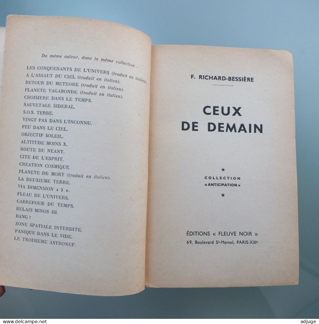 F. Richard BESSIÈRE *" Ceux De Demain"- Fleuve Noir ANTICIPATION  "FUSÉE" - N°139 _ EO 1959_  Cf "scanns ** - Fleuve Noir