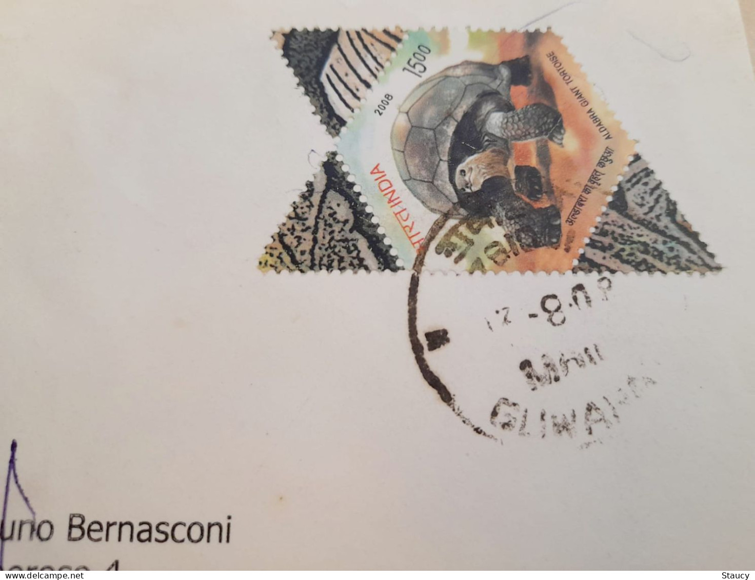 INDIA,2011,RETURN TO SENDER LABEL,AIR MAIL COVER TO SWITZERLAND, TORTOISE STAMP, GUWAHATI - Lettres & Documents