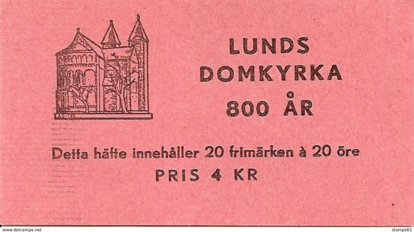 SWEDEN, 1946, Booklet 77 (Facit), Mi 319, Lund Cathedral - 1904-50