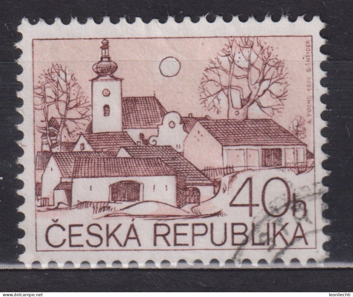 1995 Tschechische Republik Mi:CZ 71, Sn:CZ 2949, Yt:CZ 70, Village Church, Dorfkirche - Usati