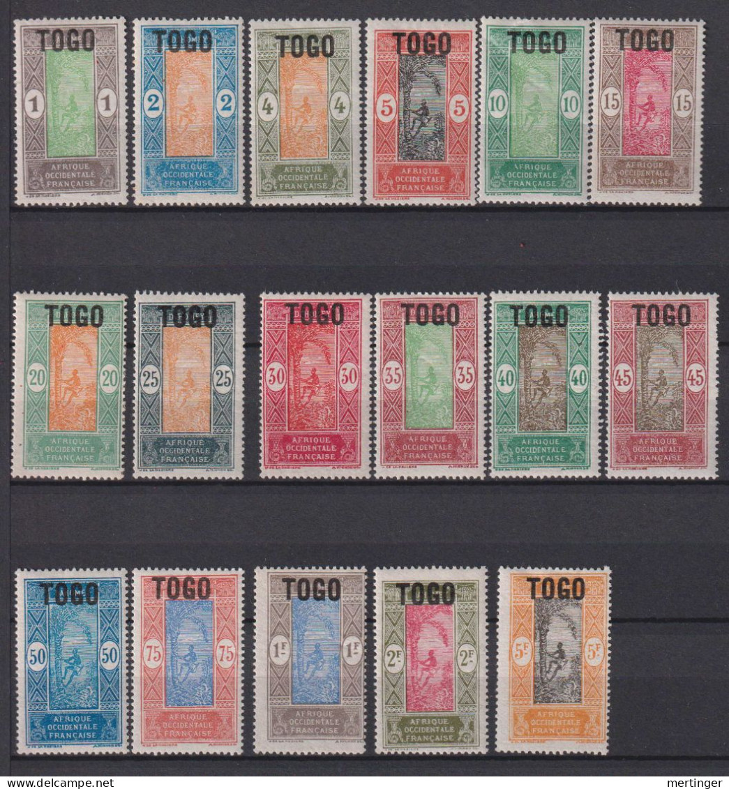 France Togo Mi# 42-58 * Mint Overprint 1921 Signed - Other & Unclassified