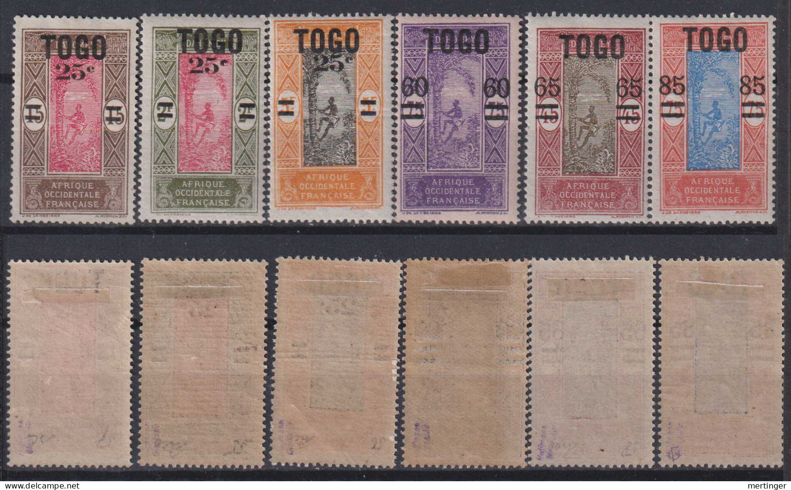 France Togo Mi# 59-64 * Mint Overprint 1924 Signed - Otros & Sin Clasificación