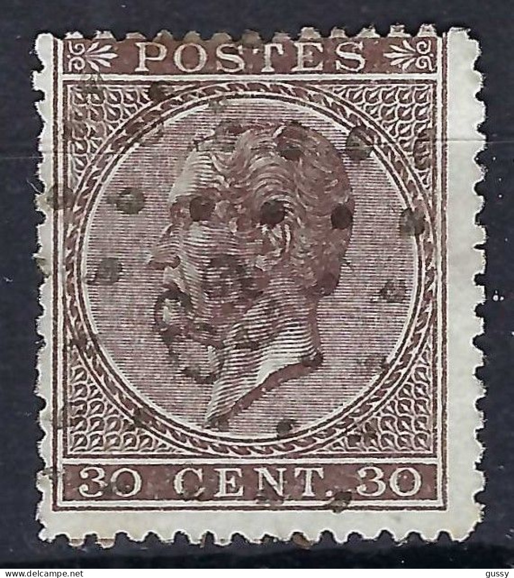 BELGIQUE Obl. PC Ca.1865-66:  Le Y&T 19, TB Obl. PC 63 - 1865-1866 Profile Left