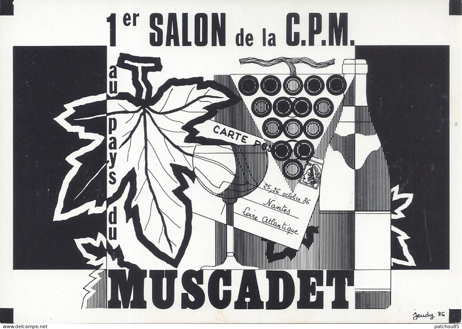 CPM 1° Salon De La Carte Postale Moderne Au Pays Du Muscadet 26-26-Octobre 1986 Nantes - Jeudy