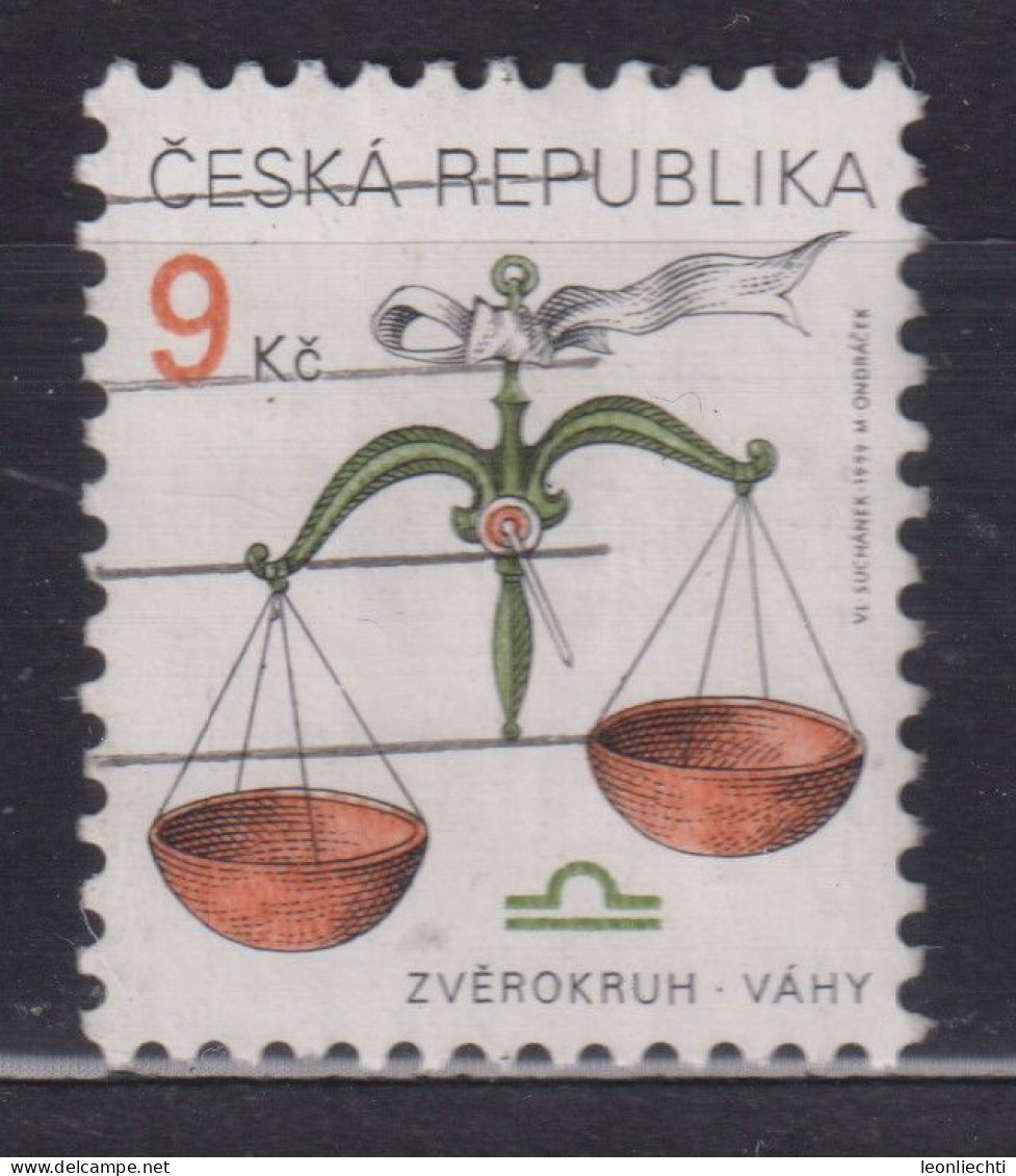 1999 Tschechische Republik Mi:CZ 217, Sn:CZ 3065, Yt:CZ 212, Libra / Waage - Usati