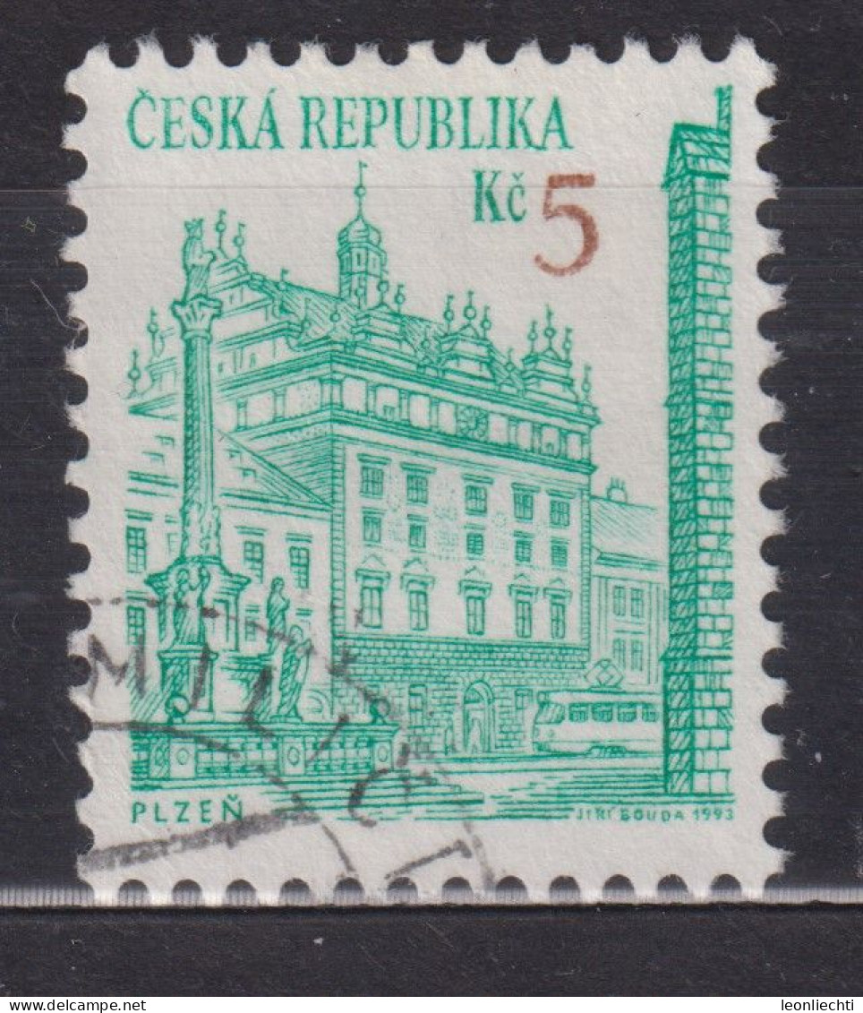 1993 Tschechische Republik  Mi:CZ 15, Sn:CZ 2892, Yt:CZ 17, Plzeň / Pilsen - Usati