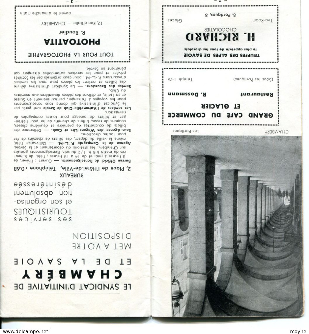 SAVOIE - CHAMBERY  ET SES ENVIRONS LIVRET GUIDE - 1938 - Petit Bugey - Les Bauges - Tarentaise - Maurienne Etc. - Rhône-Alpes