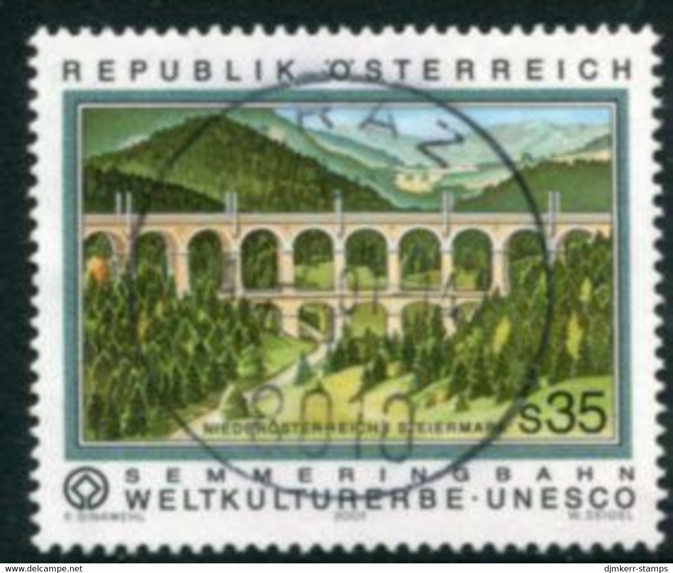 AUSTRIA 2001 UNESCO World Heritage: Semmering Railway. Used.  Michel 2348 - Used Stamps