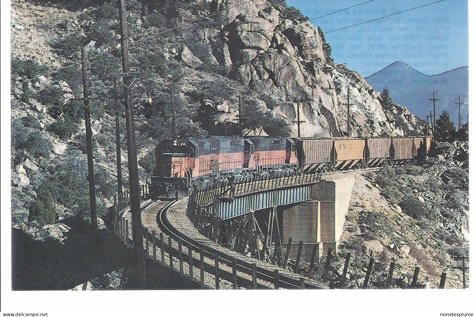 18594) USA MT Fish Creek Milwaukee Road 24 & 187 Locomotive  Railway Train  See Others - Altri & Non Classificati