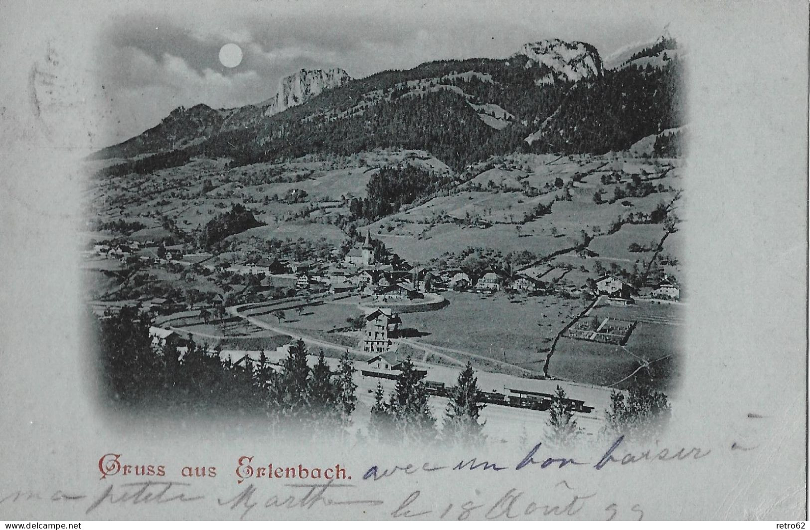 GRUSS AUS ERLENBACH ► Alte Dorfansicht Anno 1899 - Erlenbach Im Simmental