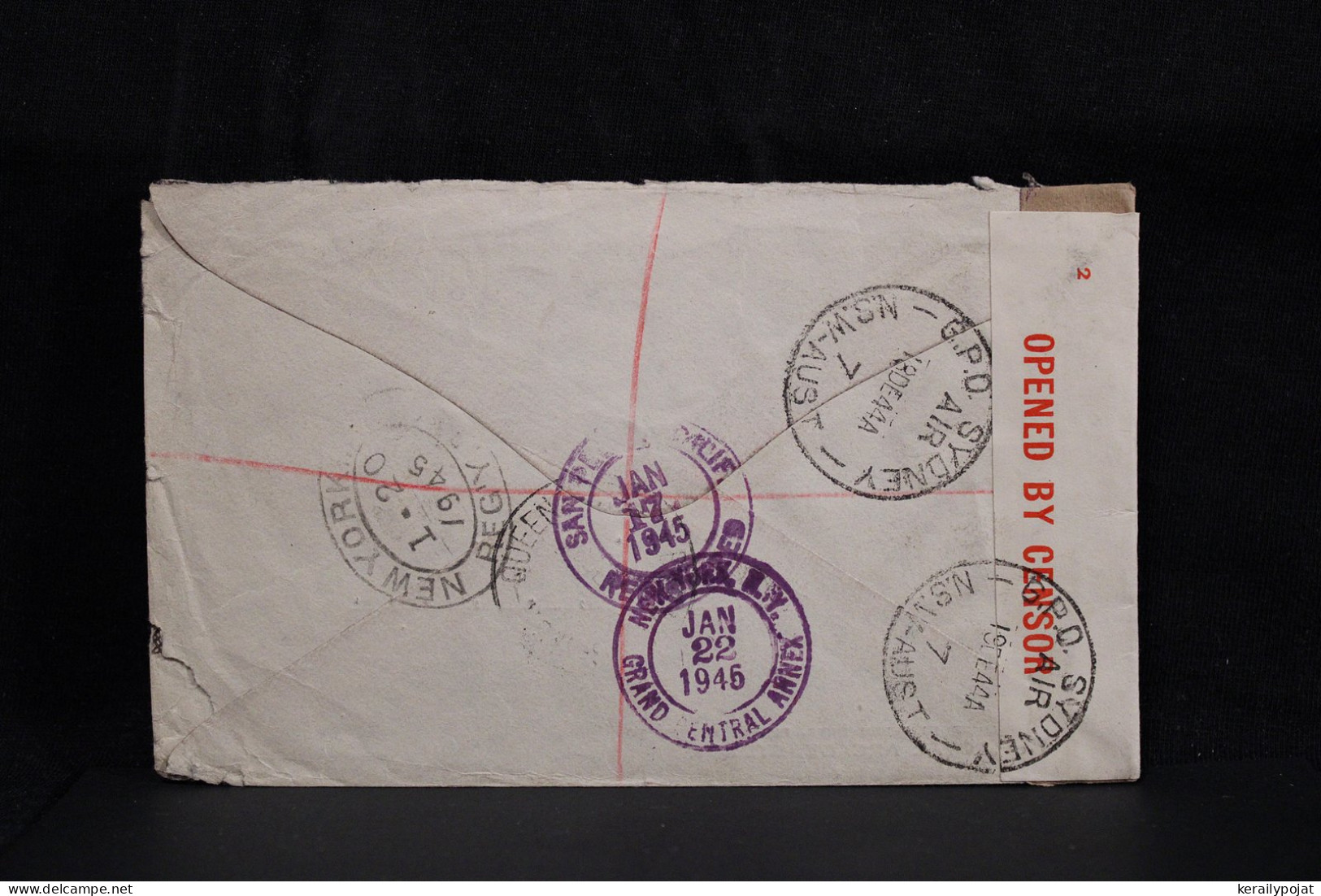 Australia 1945 New South Wales Censored Registered Air Mail Cover To USA__(5620) - Cartas & Documentos