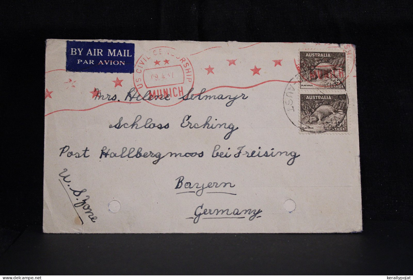 Australia 1947 Queensland Censored Air Mail Cover To To Germany__(4882) - Covers & Documents