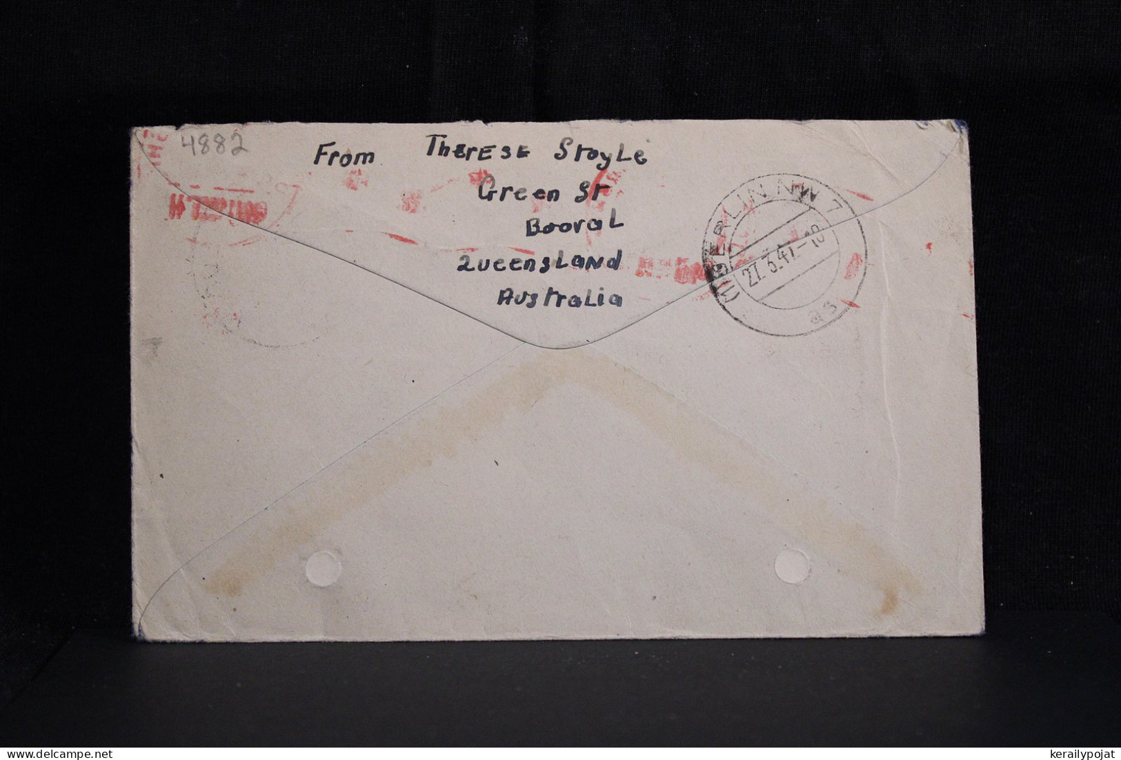 Australia 1947 Queensland Censored Air Mail Cover To To Germany__(4882) - Covers & Documents