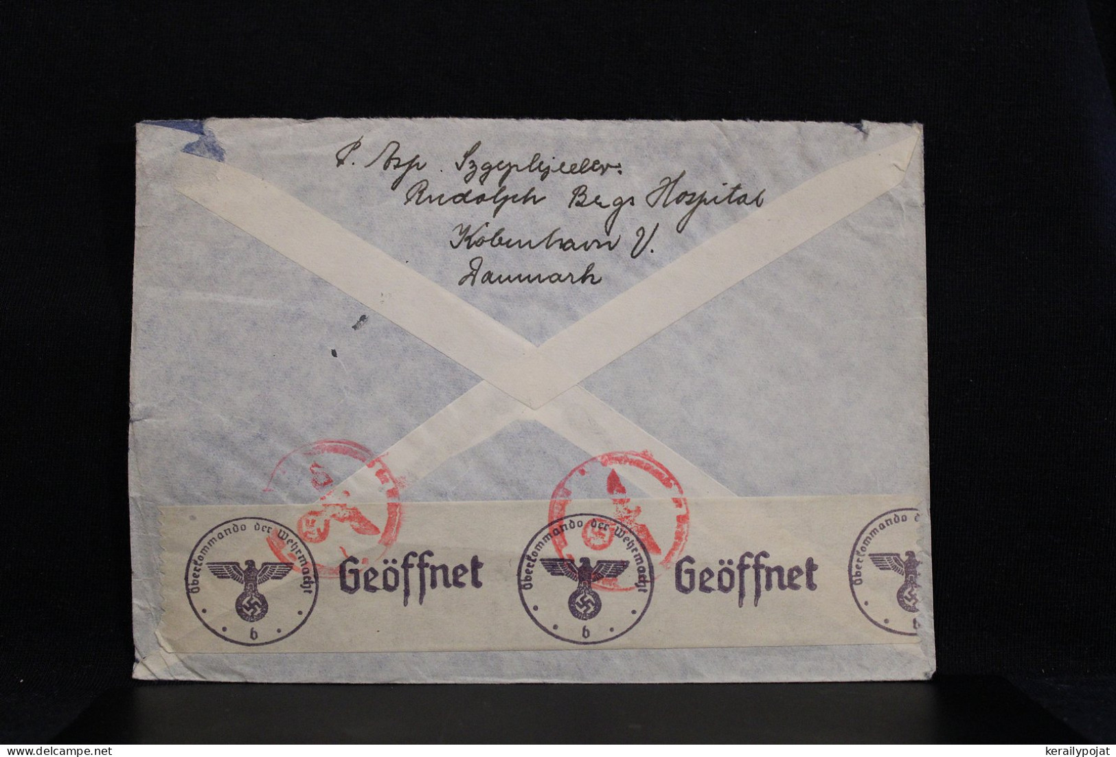 Denmark 1941 Köbenhavn Censored Air Mail Cover To USA__(8119) - Luftpost