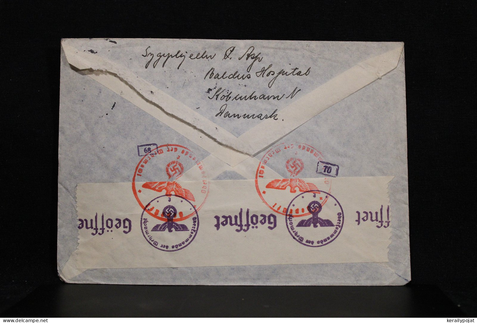 Denmark 1941 Soborg Censored Air Mail Cover To To USA__(8100) - Poste Aérienne