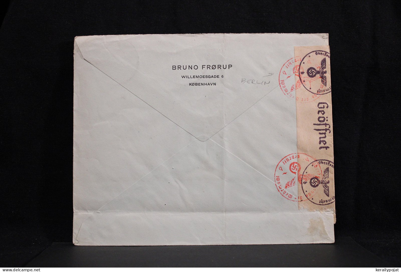 Denmark 1944 Köbenhavn Censored Air Mail Cover To Germany__(6992) - Poste Aérienne