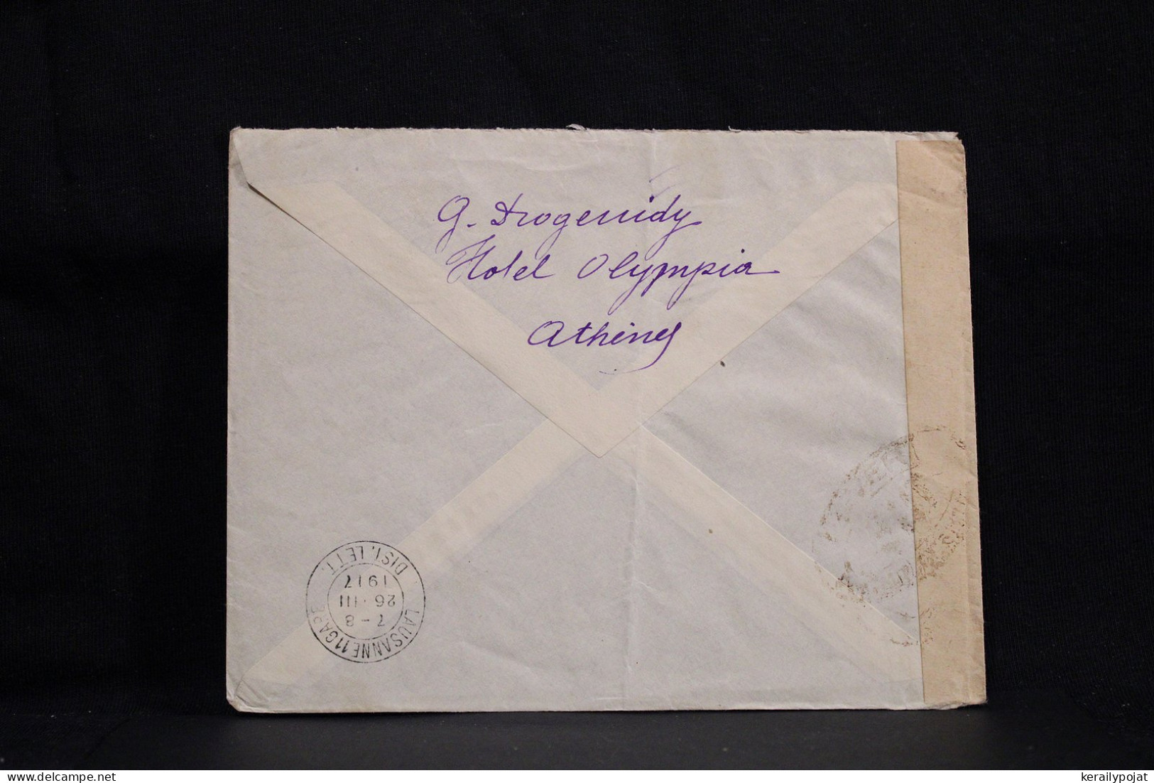 Greece 1917 Censored Cover To Switzerland__(6851) - Cartas & Documentos