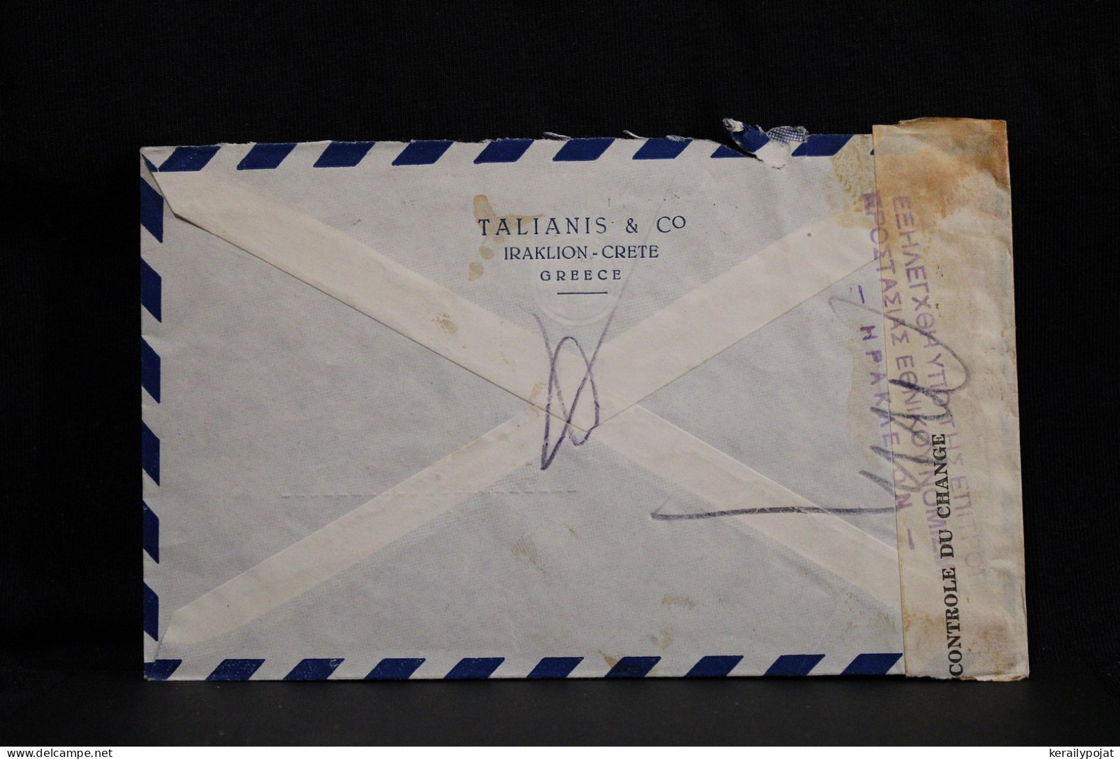 Greece 1950 Iraklion Censored Air Mail Cover To Switzerland__(6778) - Covers & Documents