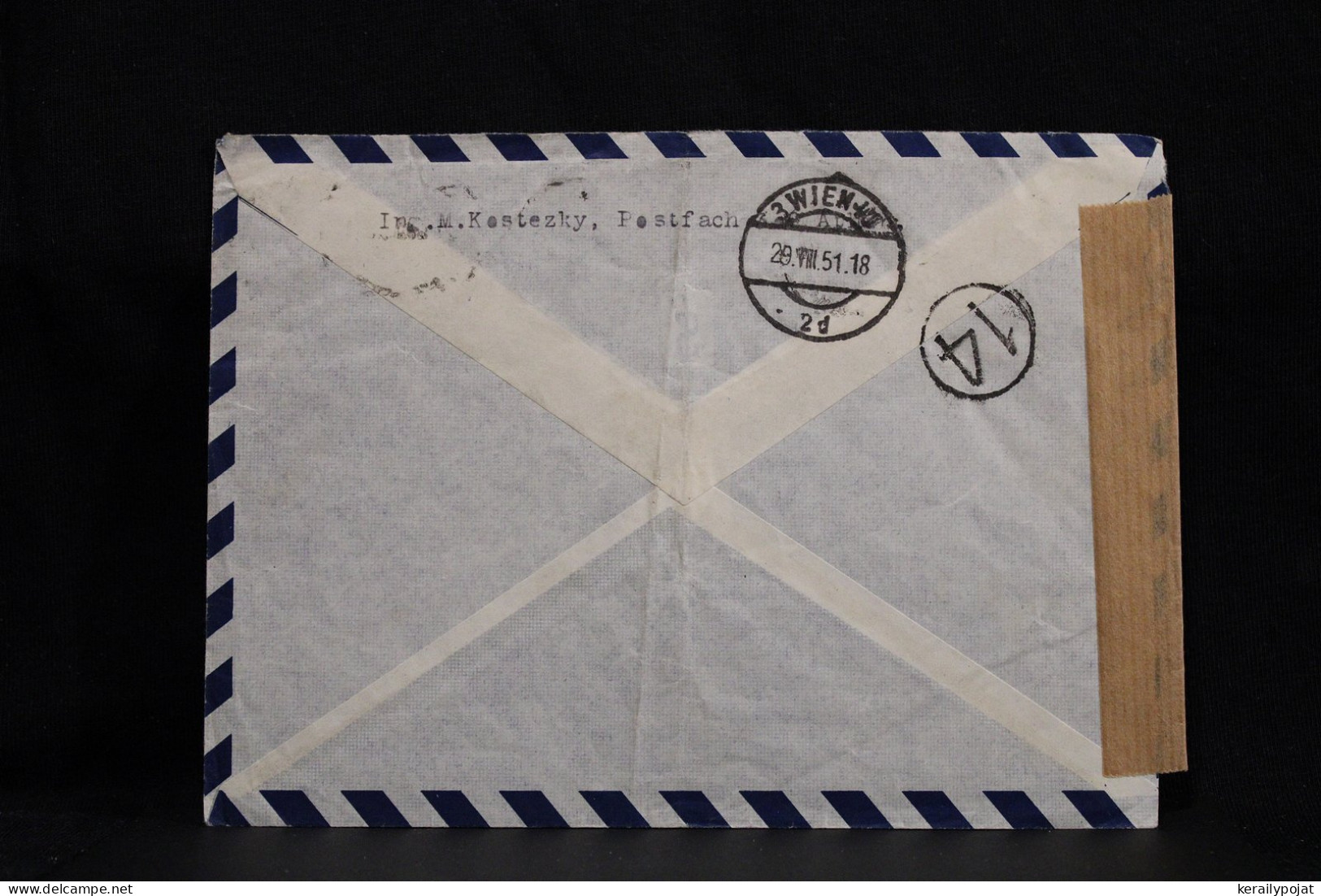 Greece 1951 Athinai Censored Air Mail Cover To Austria__(6818) - Covers & Documents