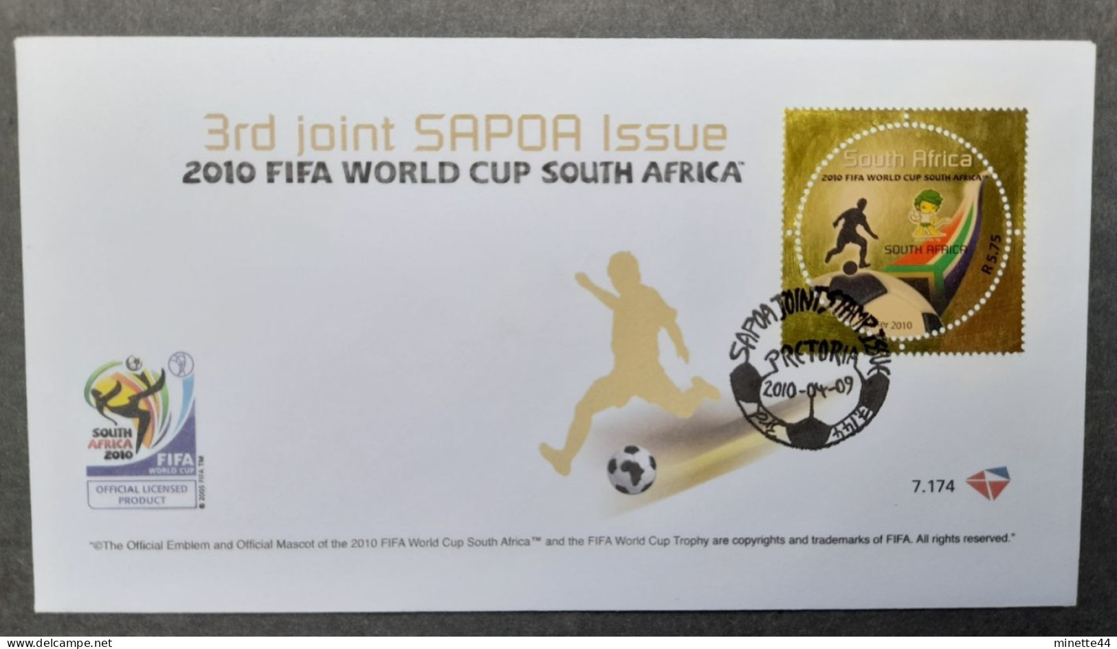 RSA 2010 FDC SOUTH AFRICA  FOOTBALL FUSSBALL SOCCER CALCIO VOETBAL FUTBOL FUTEBOL FOOT FOTBAL FOTBOLL - 2010 – Afrique Du Sud