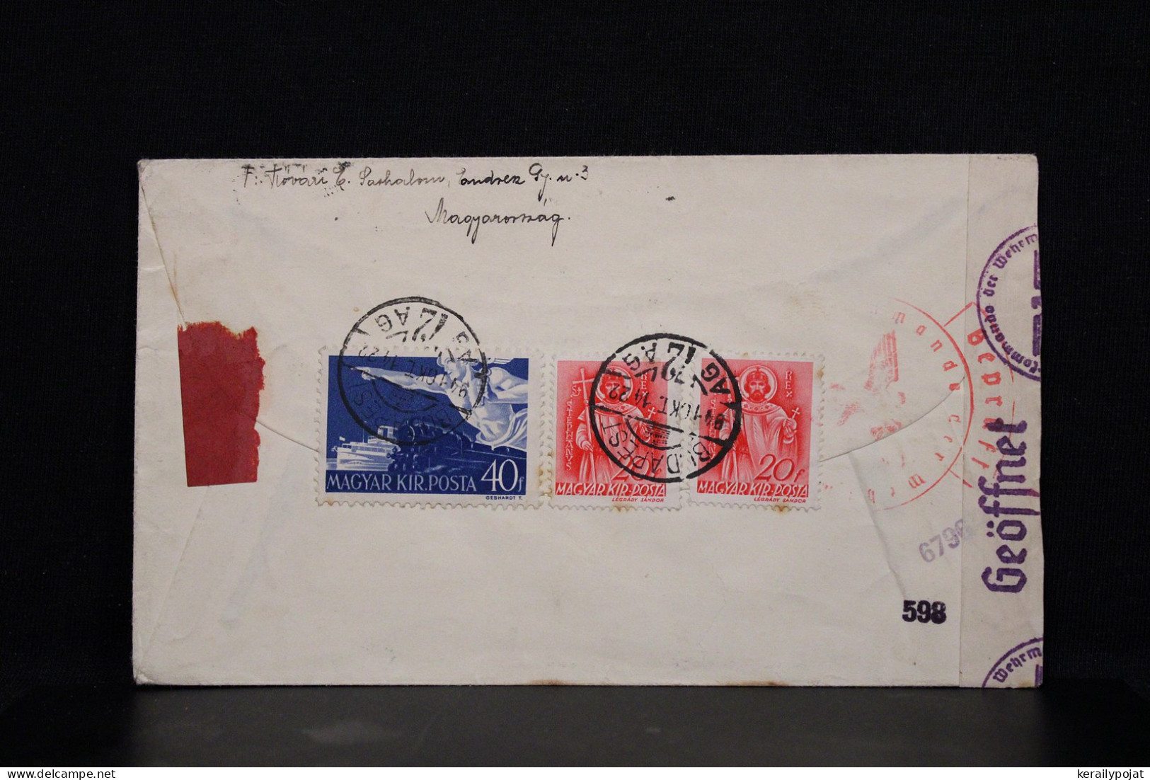 Hungary 1941 Budapest Censored Air Mail Cover To Cottbus Germany__(7824) - Briefe U. Dokumente