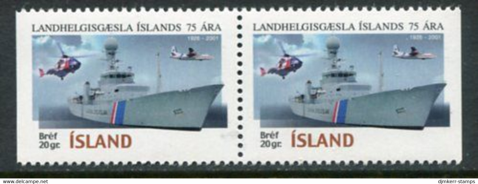 ICELAND  2001 Coastguard Anniversary Booklet Pair MNH / **.  Michel 973 Dl-Dr - Unused Stamps