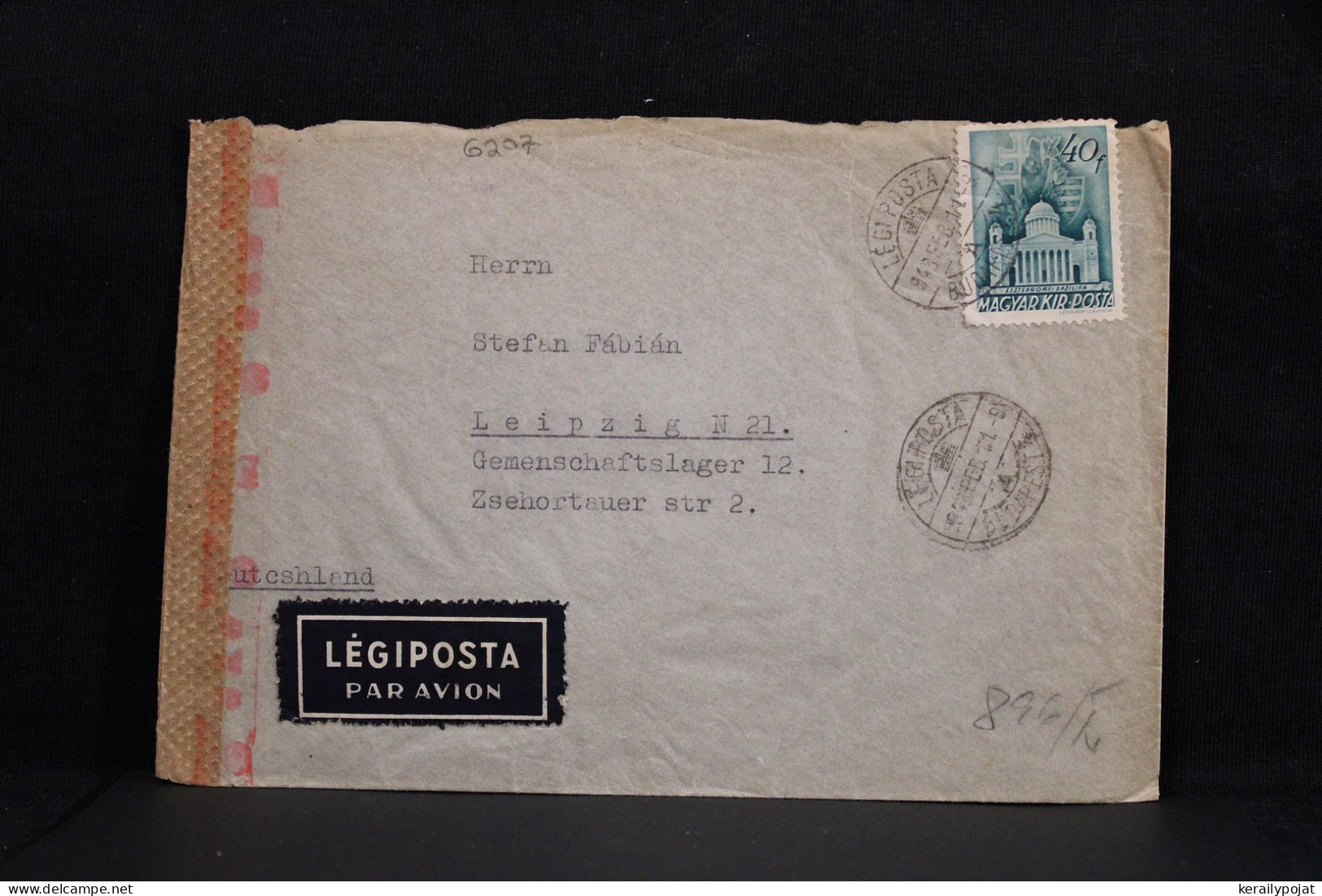 Hungary 1943 Legi Posta Censored Air Mail Cover To Germany__(6207) - Storia Postale