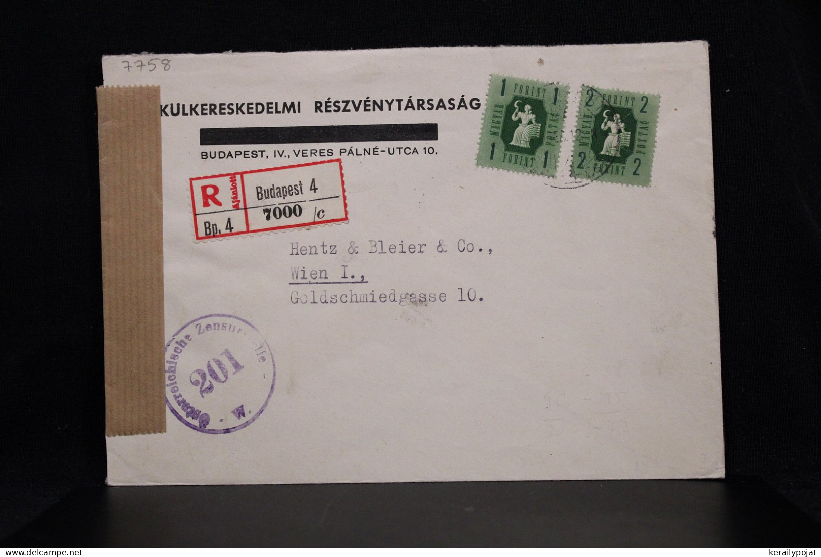 Hungary 1946 Budapest 4 Censored Registered Cover To Austria__(7758) - Brieven En Documenten
