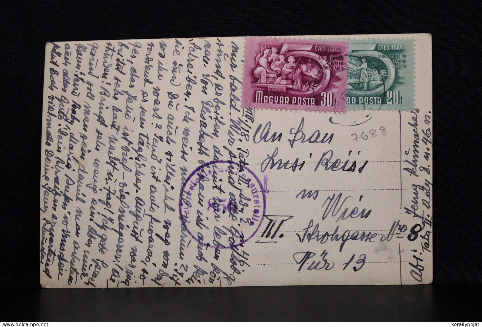 Hungary 1946 Censored Postcard To Austria__(7688) - Lettres & Documents