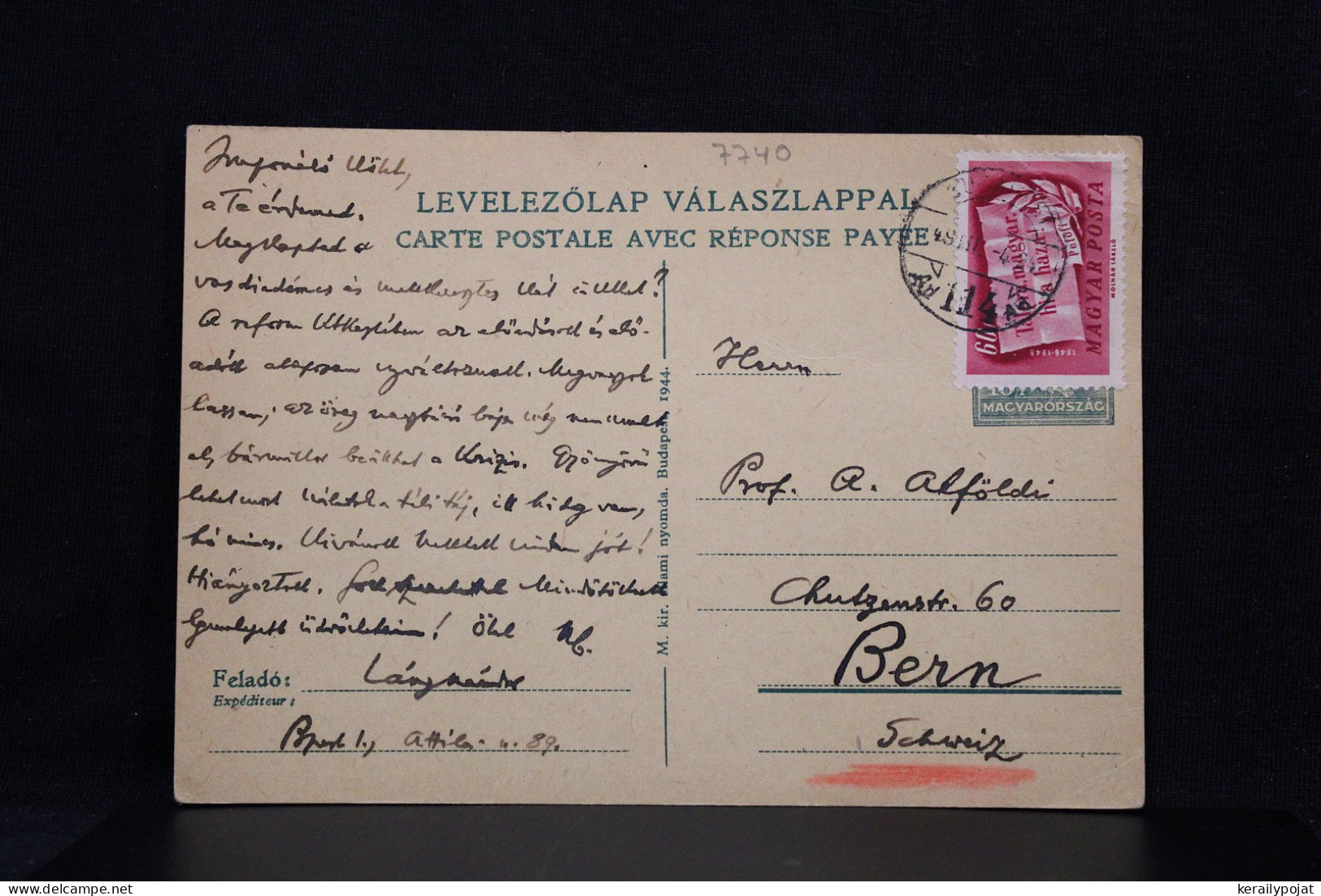 Hungary 1949 Budapest Card To Switzerland__(7740) - Brieven En Documenten