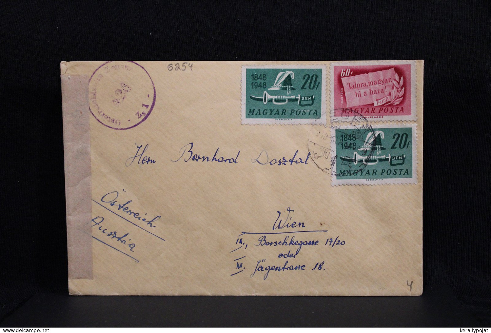 Hungary 1949 Eger Censored Cover To Austria__(6254) - Covers & Documents