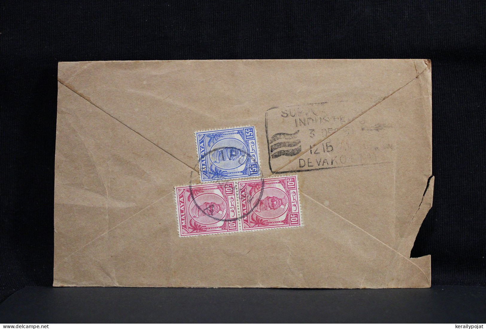 Malaya 1951 Ipoh Air Mail Cover To South India__(6458) - Federation Of Malaya