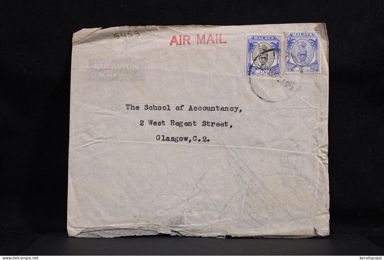 Malaya 1955 Air Mail Cover To Glasgow__(6459) - Federation Of Malaya