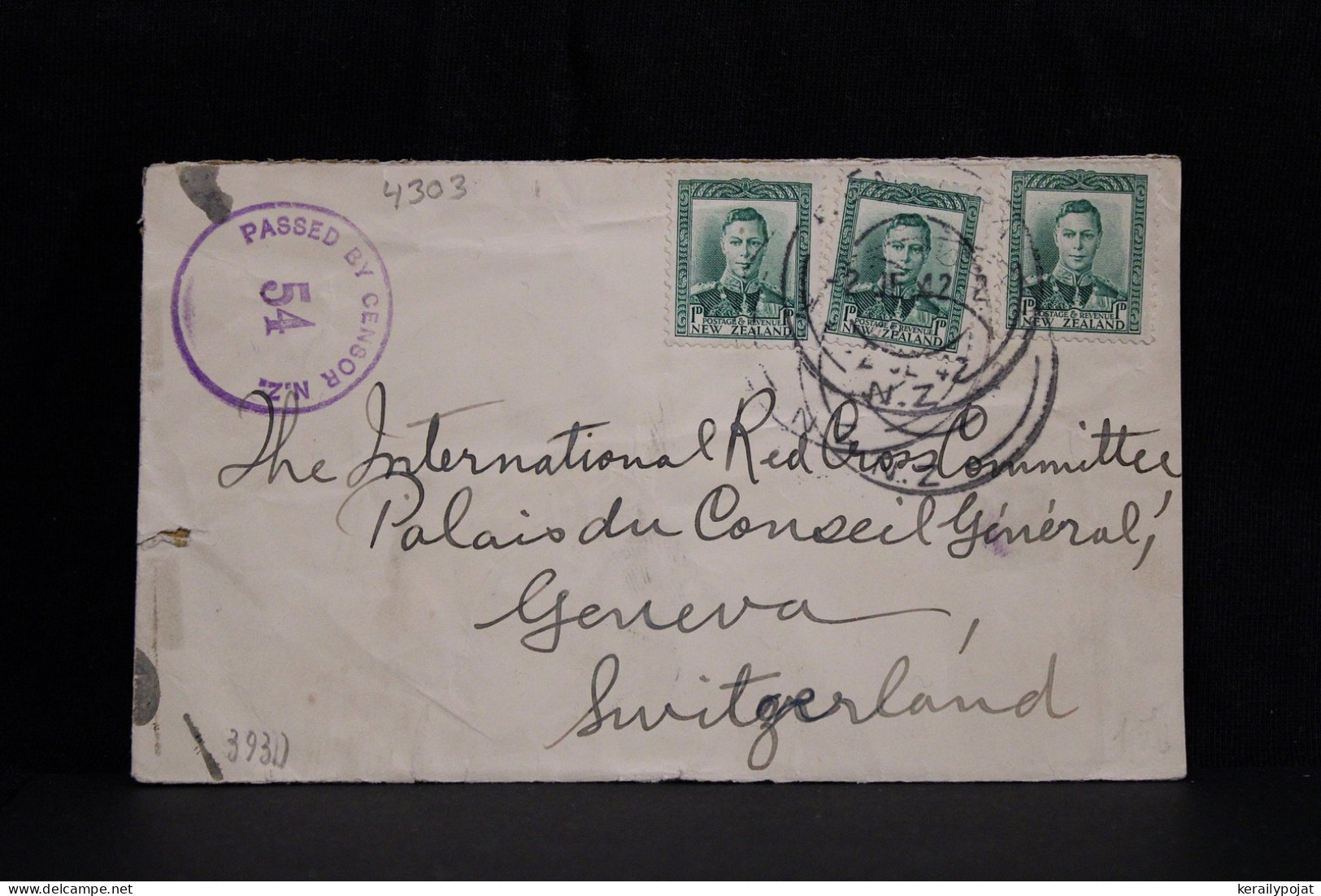 New Zealand 1942 Censored Cover To Switzerland__(4303) - Briefe U. Dokumente