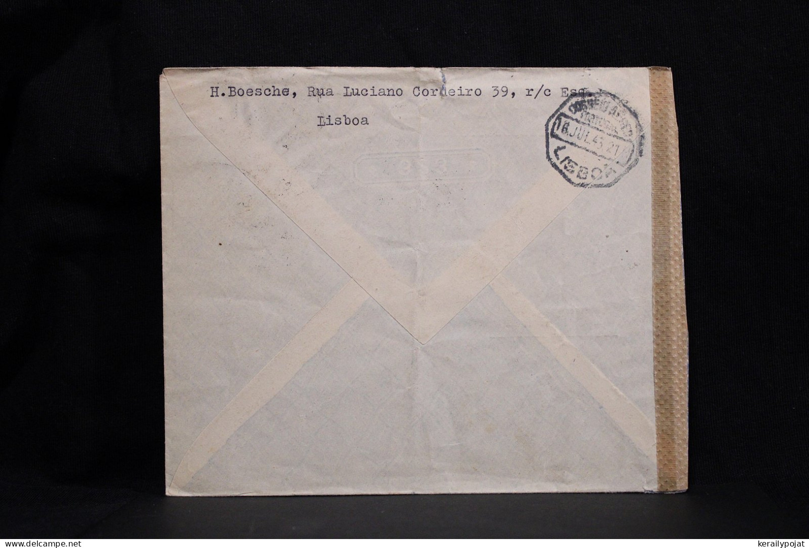 Portugal 1943 Censored Air Mail Cover To Helstedt Germany__(6599) - Briefe U. Dokumente
