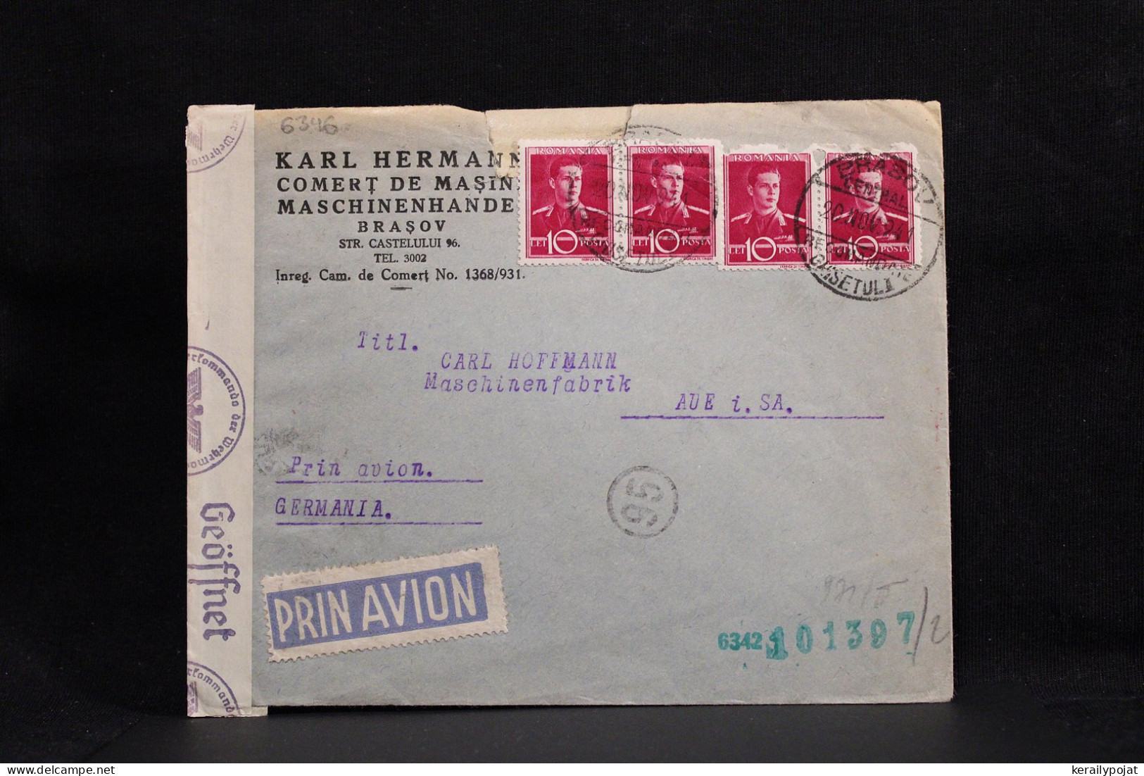 Romania 1941 Brasov Censored Air Mail Cover To Germany__(6346) - Lettres & Documents